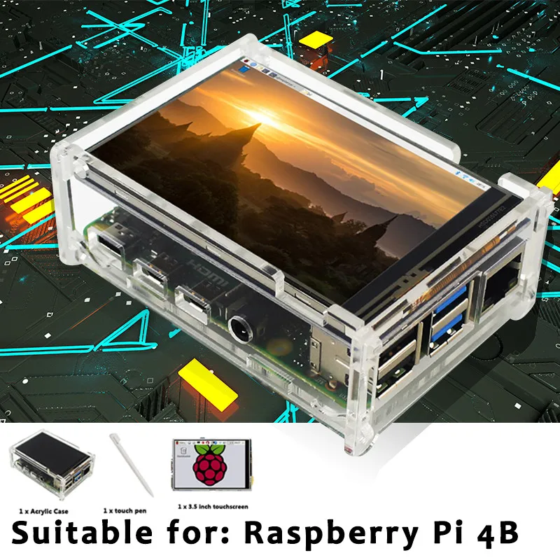Для Raspberry Pi 4B Raspberry Pi 3 Model B 3,5 дюймов сенсорный экран монитор 480x320 Комплект LCD