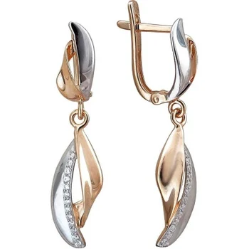

Esthete earrings with 26 cubic zirconia in red gold