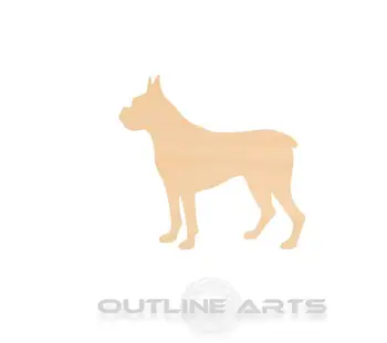 

10 pieces Boxer Dog Laser Cut Wood Shape Craft Supply