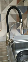 Kitchen Faucet Stream Single-Handle Black Taps Mixer Deck-Mount Cold-Water-Pull-Down