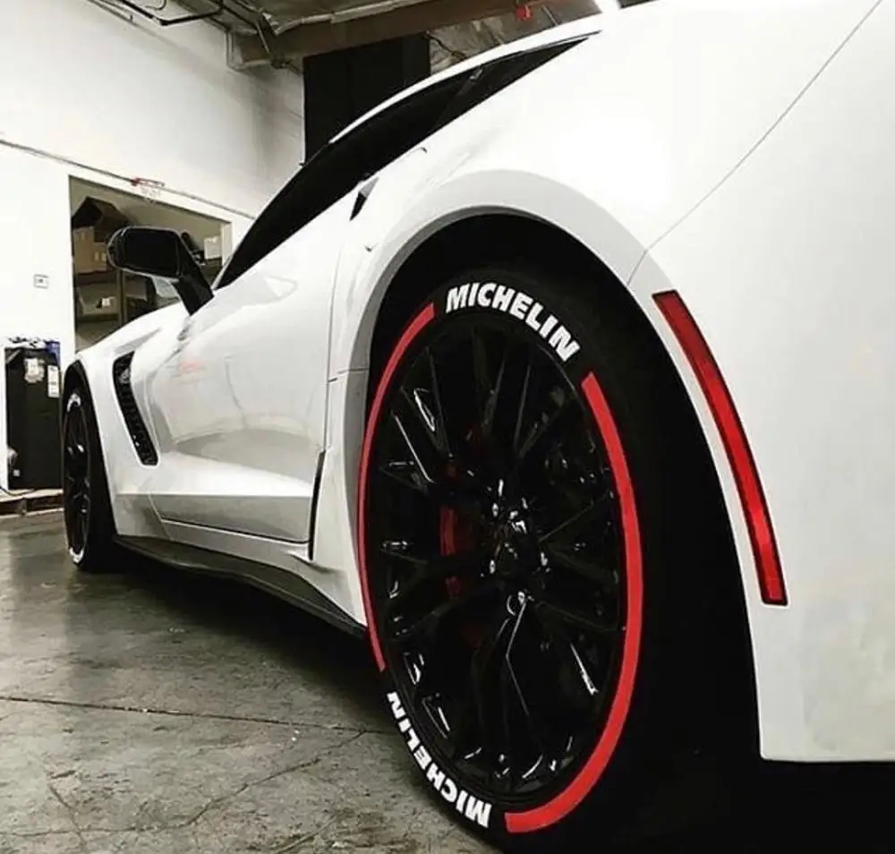 

Tire Stickers Michelin Line White Tyre Lettering Customizable Auto Decal 3D Universal 3mm Thickness 1" Height 20 Decal Kits