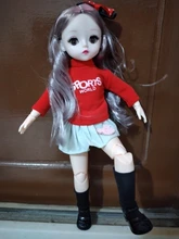 Muñeca BJD de 12 pulgadas con 22 articulaciones móviles, 30cm, Ojos de cerca, muñecas parpadeantes con ropa de moda, falda, vaqueros, juguetes para niñas, regalo