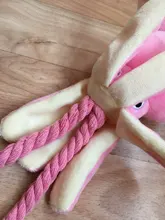 Calamar bonito y pequeño sonido de juguete de perro BB, mascota de peluche, cuerda de perrito, mordedores de juguete con sonido rosa para gato