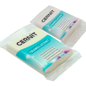 

A set of plastic polymer baked 'cernit 'translucent' transparent 56 gr. 2 PCs (005 transparent/010 White with sequins)