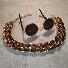 Necklace Pet-Accessories Photos-Props Cat-Chain Kitten Show-Off-Collar Gold Puppy Dogs