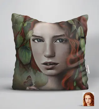 

Personalized Women 'S Oil Painting Artistic Portrait Design White Yastık-1