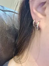 WANTME-Plata de Ley 925 auténtica de estilo minimalista para mujer, hebilla de oreja redonda Bohemia, Punk, Unisex, Rock, accesorios de joyería, pendientes