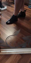 Shoes Woman Zipper-Boots Female Designers Patent Leather High-Top Autumn Flat-Botas Mujer