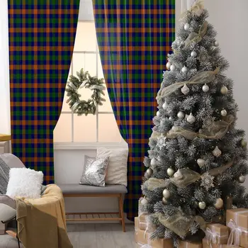 

Checkered Fabric Design Squares Traditional Geometric Patterns Printed Blue Green Orange Curtain