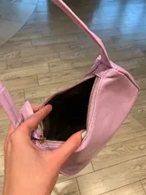 Bolso de piel sintética suave para mujer, bolsa de hombro pequeña de diseño a la moda, Color sólido Retro, Color púrpura