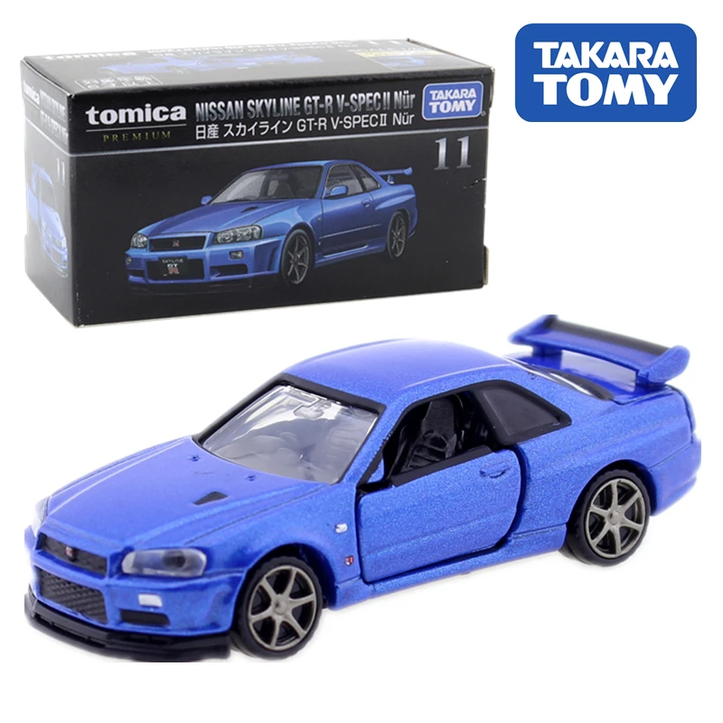 Takara Tomy Tomica Premium No.11 Nissan GTR V SPEC 2 Nur 1:62 Miniature  Diecast Baby Toys Model Kit Hot Pop Kids Doll