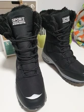 TUINANLE-Botas de nieve impermeables de media caña para mujer, botas cómodas con cordones, para invierno