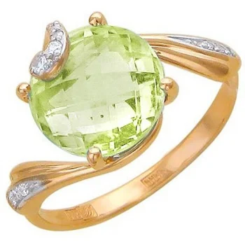 

Esthete ring with quartz and cubic zirconia in red gold