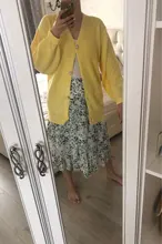 Kimono Cardigan Sweaters Lantern Berrygo V-Neck Knitted Female Women Sleeve-Button Streetwear