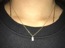 Colgante de plata de ley 925 con diamantes cuadrados pequeños para mujer, collar de oro de 14k, cadena de clavícula Simple brillante para mujer