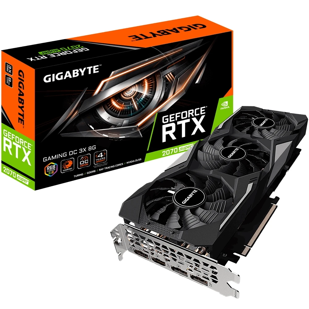 Видеокарта Gigabyte Gaming nVidia GeForce RTX 2070 Super 1815MHz 8192MB 14000MHz 256 bit RTL [GV-N207SGAMING OC-8GD] | Компьютеры