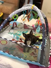 Manta de juego para gatear para bebés, estera multifunción para gatear con valla, juguetes de iluminación, 0-18