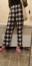 Dropshipping. Exclusivo. Harajuku pantalones a cuadros para mujeres pantalones 2020 Streetwear Pantalones de mujer Harem otoño señoras Causal pantalones de talla grande