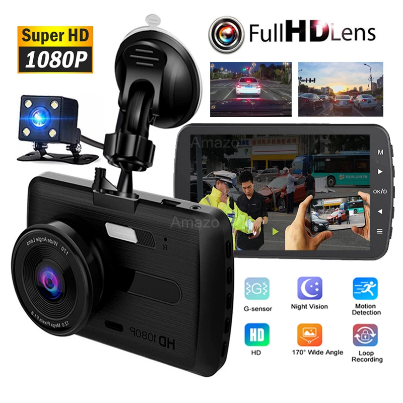 

Car DVR Dash Cam Video Recorder Rear View Dual Camera Dash Camera Camera Dashcam 170Â° Wide Angle Loop Recording Night