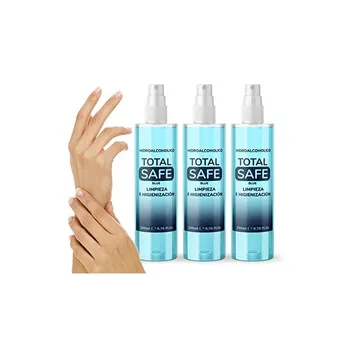 

Total Family Pack Safe 3x200ml Spray | Ideal for deep hand hygiene-hydroalcoholic container with Blue spray