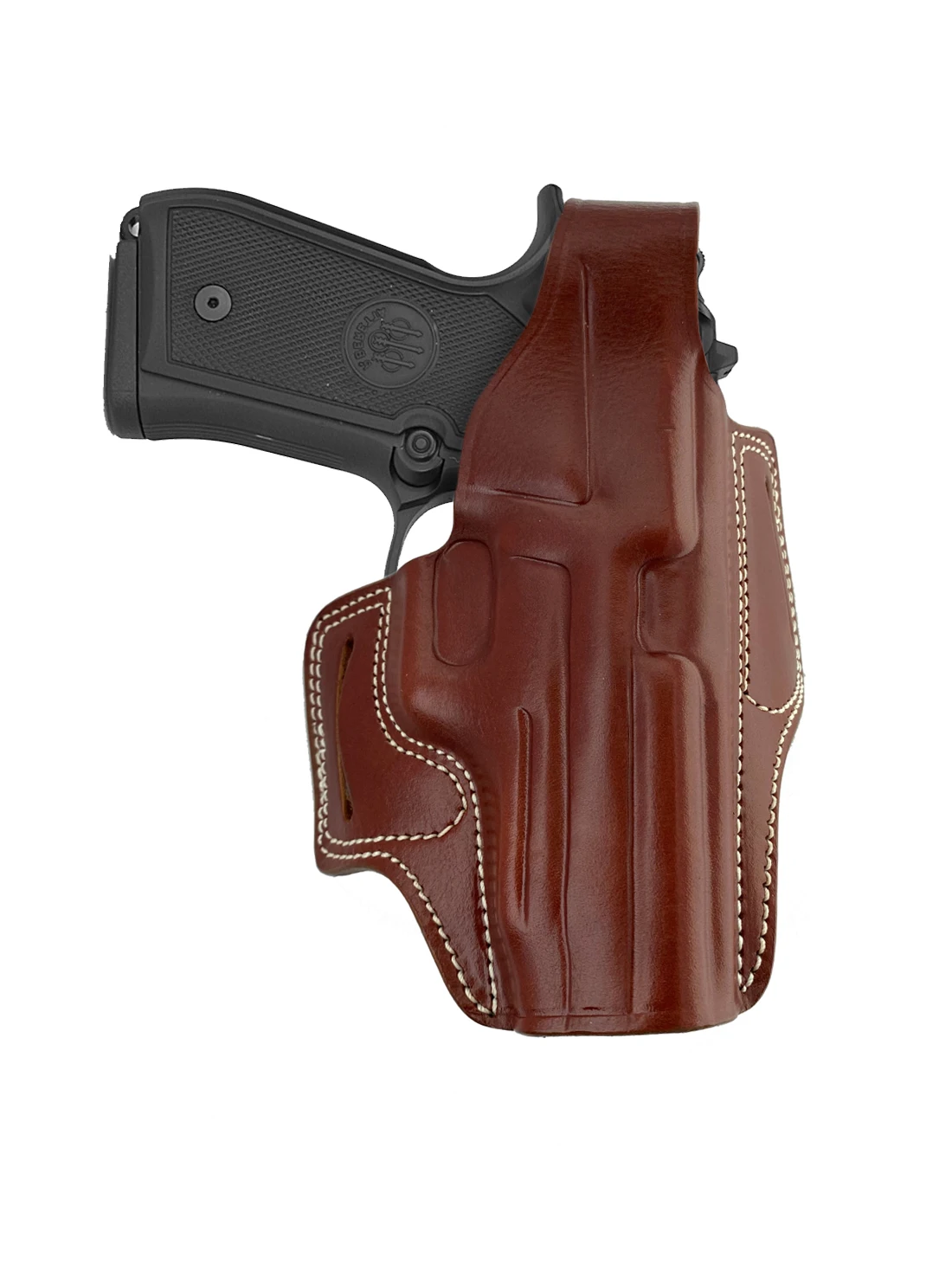 

Leather Gun Holster For Browning Hİ Power Handmade Pancake Style Owb Carry Two Slot Thumb Break Pistol Firearm Accessory Weapon