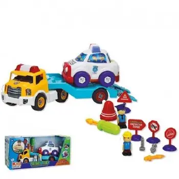 

TRUCK VEHICLE LOGISTICS WITH POLICE CAR JUGATOYS