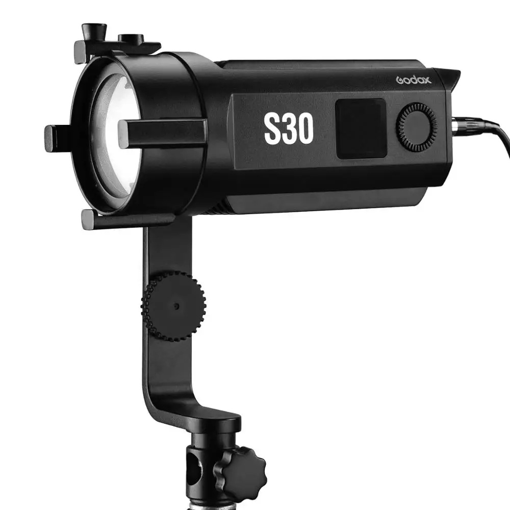 Godox S30 30 Вт фокусирующий СВЕТОДИОДНЫЙ прожектор 5600k±150k CRI 96+ 6-55 градусов угол луча, для производства пленки/видео и свадебной съемки