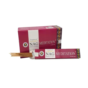

INCENSE GOLDEN NAG MEDITATION AGARBATHI - 12 packs 15 grams-180 grams rods aromatic