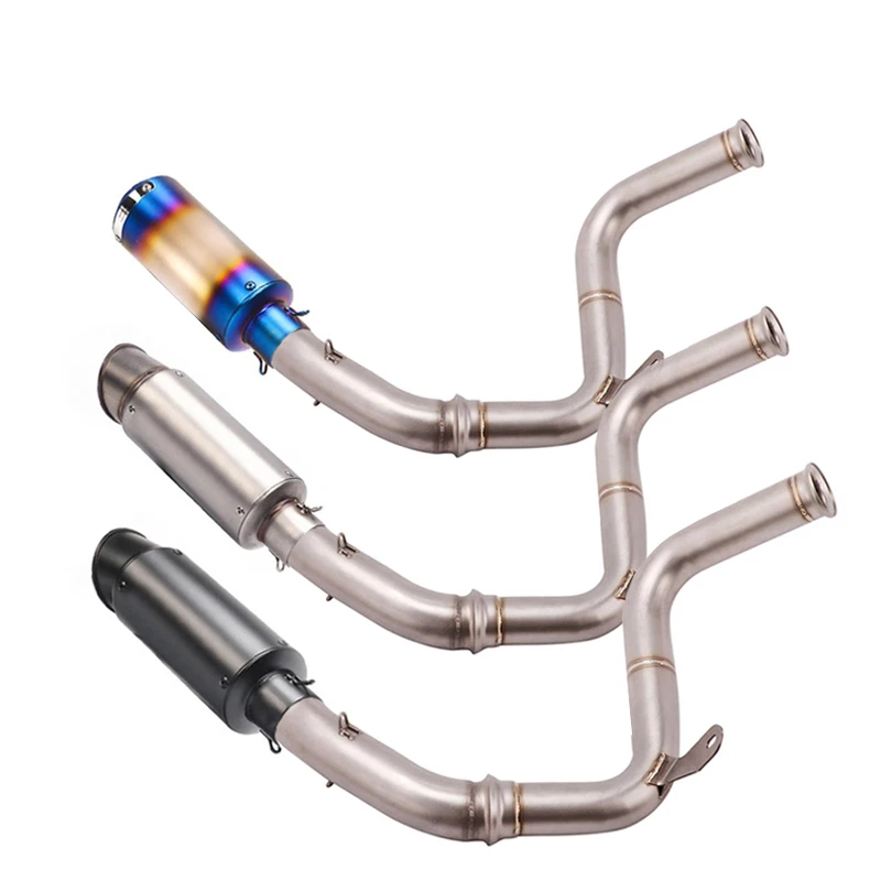 Modified Slip On Motorcycle Exhaust System Muffler Middle Tube + Delete Cat Link Pipe For Duke 125 250 390 RC390 2017 2018 2019 |