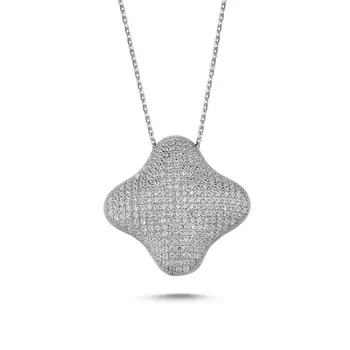 

Angemiel 925 Silver Tile Zircon Stone Ghost Pendant-Rhodium Plated