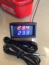 Mini termómetro Digital de doble pantalla DC 4V-28V, con doble NTC, impermeable, sonda de Metal, probador de Sensor de temperatura para interior de habitación de coche