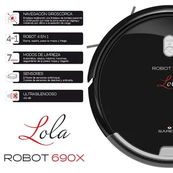

Robot vacuum cleaner SAREBA LOLA RB-SRB690X Barre, vacuum, mop and scrub