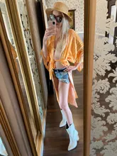 Bikini Cover-Ups Kimono Swim-Suit Beach-Wear Tunic Women Boho Carfigan Sexy Long Plus-Size