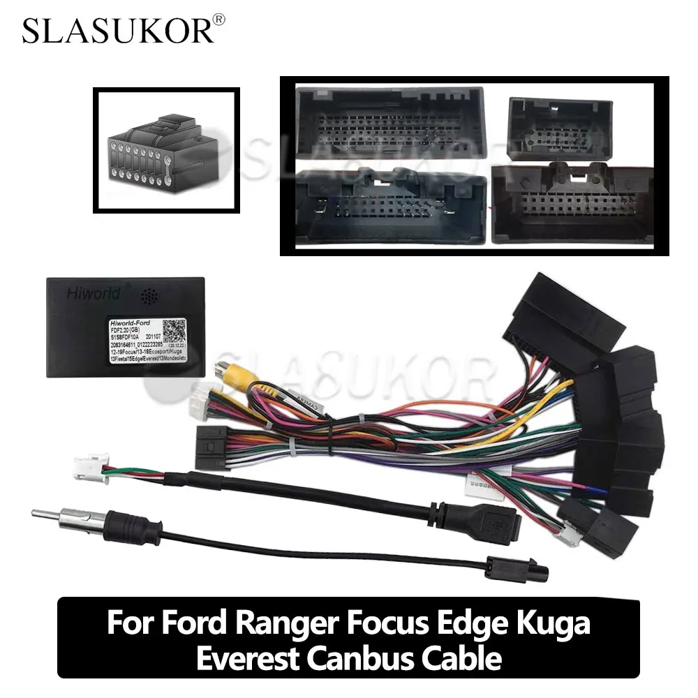 

Car Android Head Unit For Ford Ranger Focus Edge Kuga Everest 2015 Cable Canbus Adapter Wiring Harness Power Connector Socket