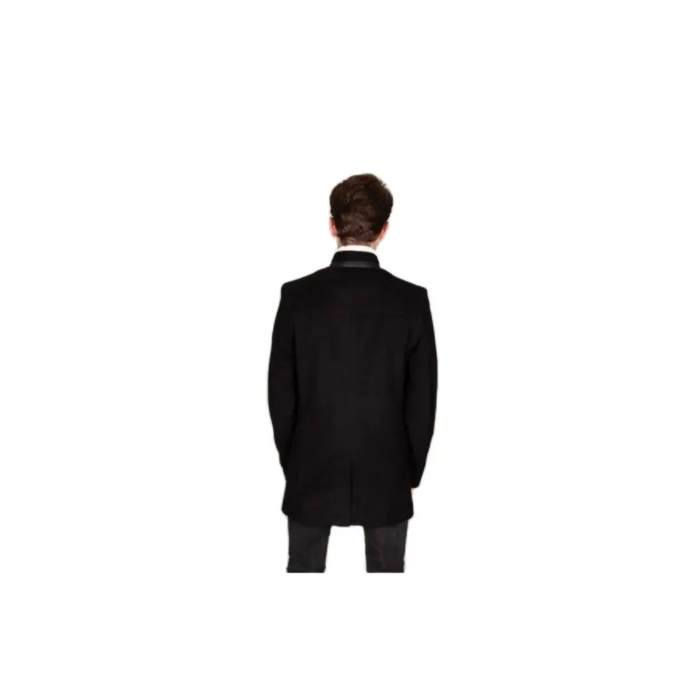 Men's Leather Zipper Black Cachet Coat 2021 Autumn Winter Season Outwear High Quality SlimFit Young Style WithFrontButtonClosure