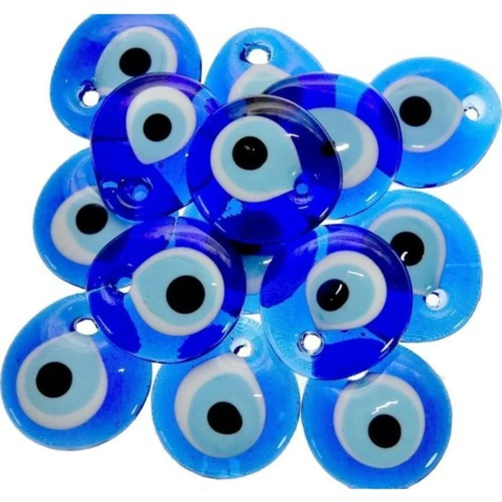 

4cm(50PCS) Tree Ornament Decor Ornament Glass Evil Eye Beads Perforated Charms decorative table ornament tree ornament fast ship