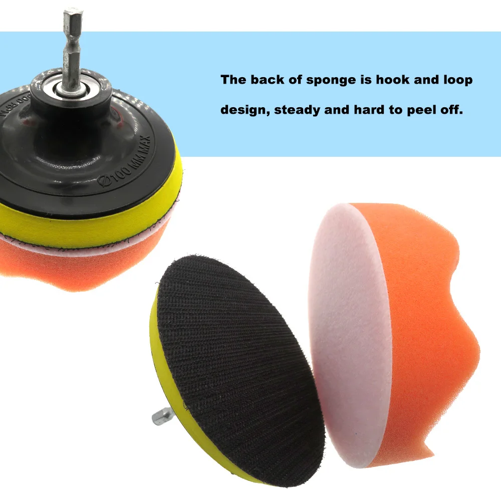 kit esponja de polimento ondulado para esponja de polegadas dentes para polimento cera para lavar banheiro cozinha