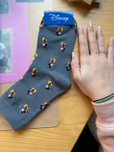 Disney 1 par nuevo de las mujeres calcetines japonés de anime de dibujos animados Mickey Minnie pato chica Calcetines de algodón absorbente de sudor deportes casual Calcetines