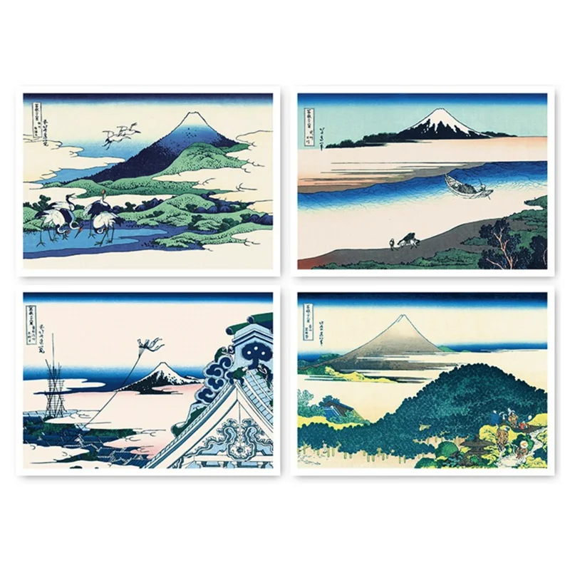 32Pcs/set Views of Mt. Fuji By Katsushika Hokusai Big Size (32K) Postcards Ukiyoe Postcards Wall Decor Gift Card
