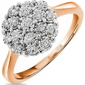 

Lucas gold ring with 17 red gold diamonds