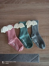 Calcetines de algodón hasta la rodilla para niñas pequeñas, de ala de Ángel, para verano y otoño