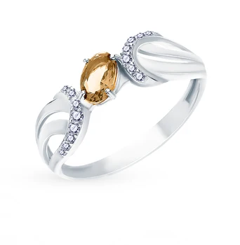 

Silver ring with crystals and cubic zirconia sunlight sample 925