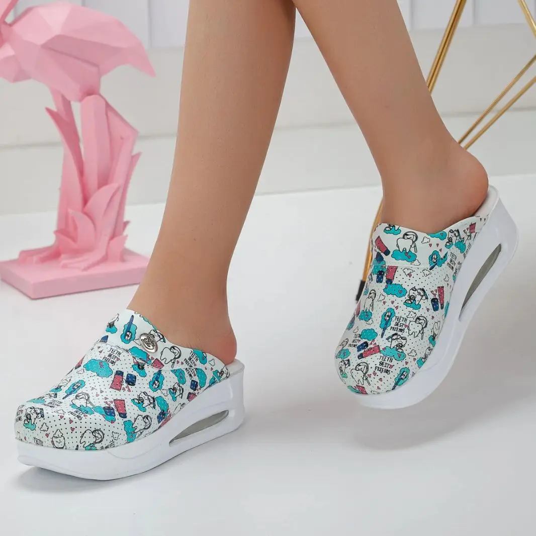 

2022 New Orthopedic Sabo Women Slippers Sandals Shoes Nurse Doctor Hospital Medical Casual Quality Soft Comfort Anti-Slip Clogs