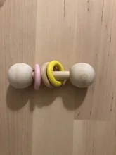 Wooden Rattle Bed-Stroller Hand-Teething Play Gym 0-12months Beech-Bear