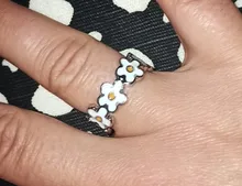 Anillo de compromiso con diseño de margaritas y epoxi para mujer, sortija pequeña romántica, Moda Bohemia, boda, novia, amor