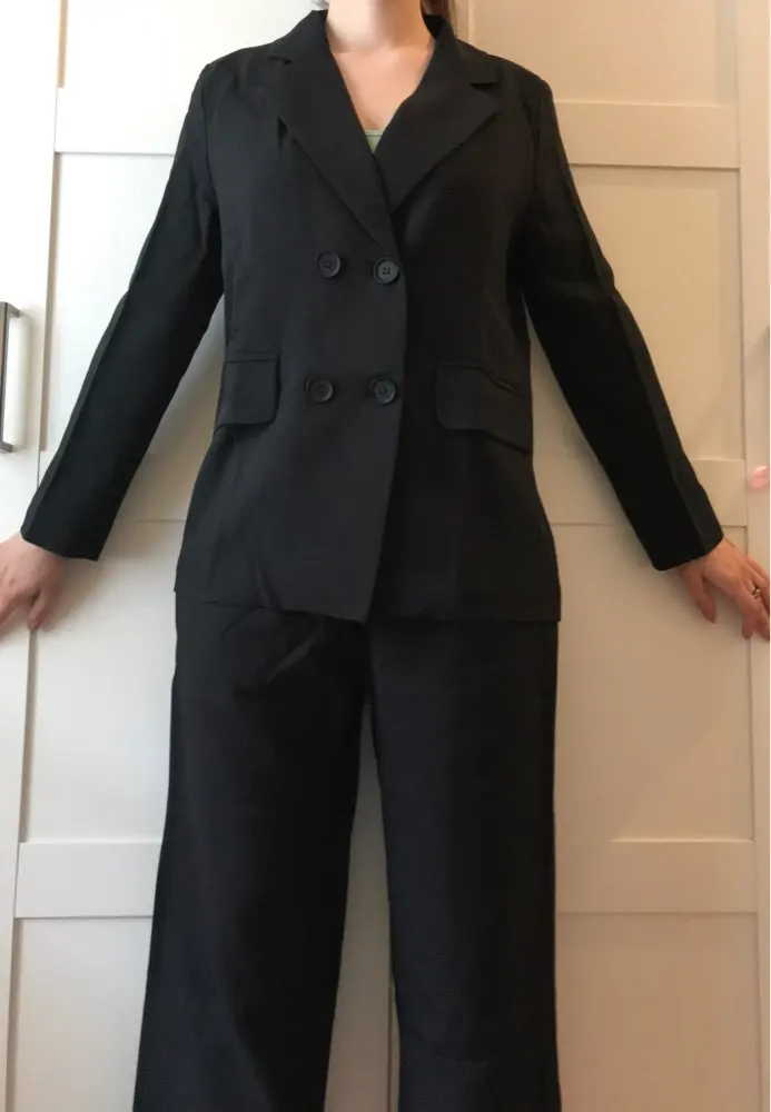 Autumn Winter Women Lace Up Pant Suit Notched Blazer Jacket & Pant Office Wear Suits Female Sets reviews №4 115332