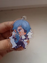 Genshin-Llavero de 11 estilos, Base de acrílico, regalo para seguidores, Genshin Impact Zhongli Diluc Venti Paimon