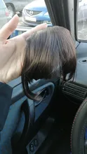 Leeons-postizo corto de pelo sintético para mujer, postizo resistente al calor, con flequillo, corto Natural, pinzas para el pelo, color negro