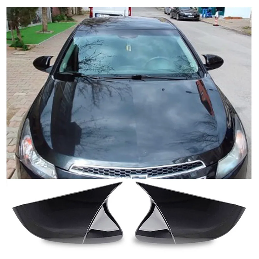 

For Chevrolet Cruze Bat Batman Mirror Cover Piano Black Between 2008-2016. A+ Quality. Tuning Design Car Accessory