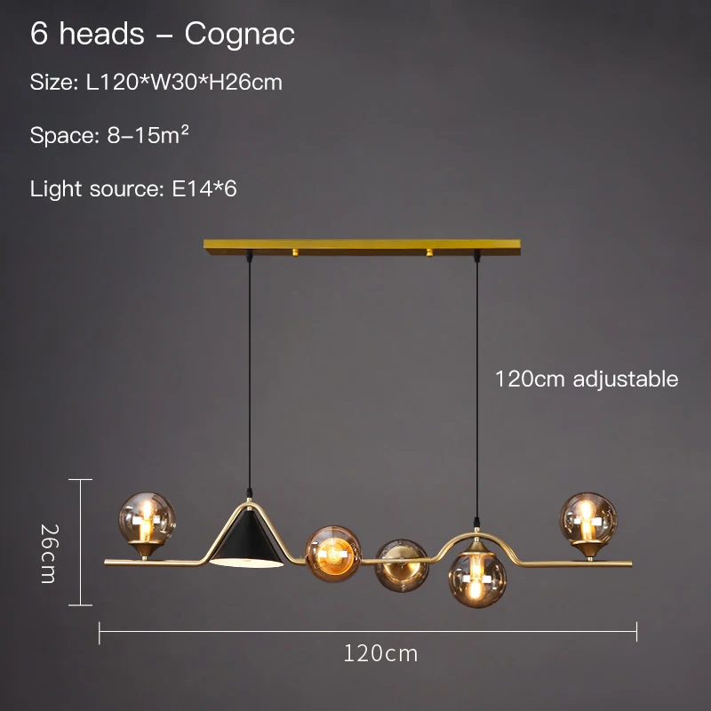 antique chandeliers Retro Nordic LED Chandelier Black Gold Pendant Lamp For Dining Room Kitchen Bar Living Room Bedroom Glass Ball E14 Hanging Light chandelier for living room Chandeliers